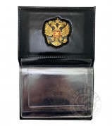 Обложка для автодокументов с жетоном Государственная дума черного цвета
